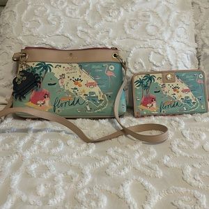 Spartina Florida shoulder bag and matching wallet
